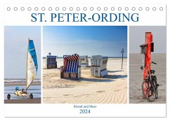 ST. PETER ORDING Strand und Meer (Tischkalender 2024 DIN A5 quer), CALVENDO Monatskalender - Falke, Manuela