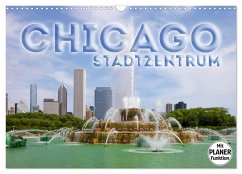 CHICAGO Stadtzentrum (Wandkalender 2024 DIN A3 quer), CALVENDO Monatskalender - Viola, Melanie