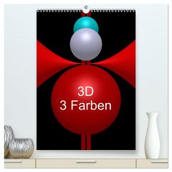 3D - 3 Farben (hochwertiger Premium Wandkalender 2024 DIN A2 hoch), Kunstdruck in Hochglanz