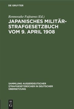 Cover Japanisches Militär-Strafgesetzbuch vom 9. April 1908 (eBook, PDF)