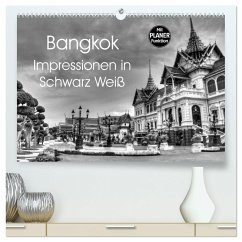 Bangkok Impressionen in Schwarz Weiß (hochwertiger Premium Wandkalender 2024 DIN A2 quer), Kunstdruck in Hochglanz