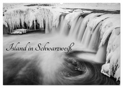 Island in Schwarzweiß (Wandkalender 2024 DIN A2 quer), CALVENDO Monatskalender