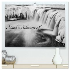 Island in Schwarzweiß (hochwertiger Premium Wandkalender 2024 DIN A2 quer), Kunstdruck in Hochglanz