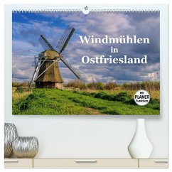 Windmühlen in Ostfriesland (hochwertiger Premium Wandkalender 2024 DIN A2 quer), Kunstdruck in Hochglanz
