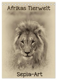 Afrikas Tierwelt - Sepia-Art (Tischkalender 2024 DIN A5 hoch), CALVENDO Monatskalender - Voß, Michael