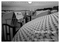 Ostseebad Zingst - Impressionen in Schwarz-Weiß (Wandkalender 2024 DIN A4 quer), CALVENDO Monatskalender