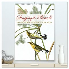 Singvögel-Parade (hochwertiger Premium Wandkalender 2024 DIN A2 hoch), Kunstdruck in Hochglanz - Reek, Babette
