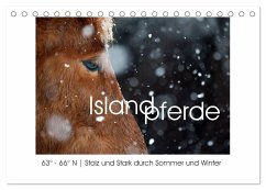 Islandpferde - Stolz und Stark durch Sommer und Winter (Tischkalender 2024 DIN A5 quer), CALVENDO Monatskalender