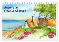 Aquarelle - Fischland-Darß (Tischkalender 2024 DIN A5 quer), CALVENDO Monatskalender