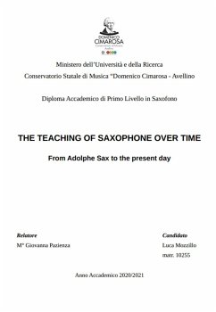 Cover THE TEACHING OF SAXOPHONE OVER TIME (eBook, ePUB)