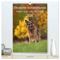 Deutsche Schäferhunde - Seelentröster auf vier Pfoten (hochwertiger Premium Wandkalender 2024 DIN A2 hoch), Kunstdruck in Hochglanz