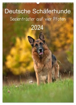 Deutsche Schäferhunde - Seelentröster auf vier Pfoten (Wandkalender 2024 DIN A2 hoch), CALVENDO Monatskalender