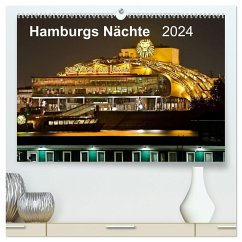 Hamburgs Nächte (hochwertiger Premium Wandkalender 2024 DIN A2 quer), Kunstdruck in Hochglanz