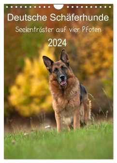Deutsche Schäferhunde - Seelentröster auf vier Pfoten (Wandkalender 2024 DIN A4 hoch), CALVENDO Monatskalender