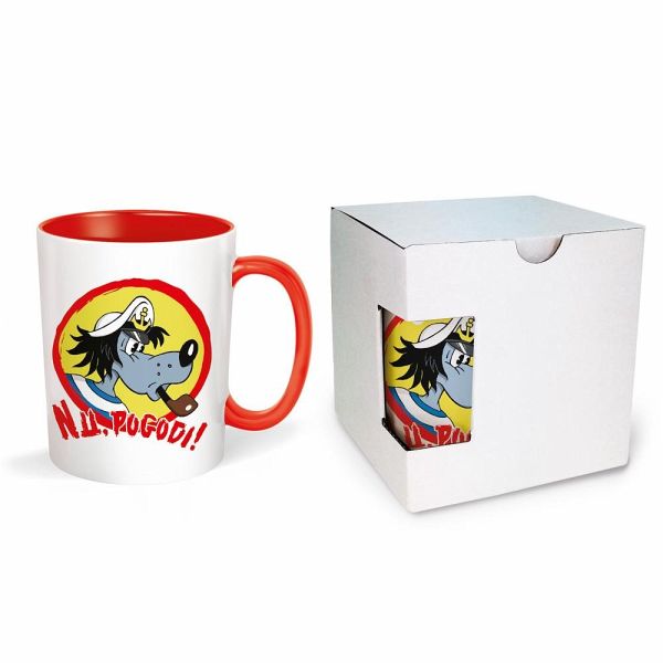 Trötsch Tasse Hase & Wolf Nu pogodi Nu pagadi Keramiktasse Hase & Wolf Wolf als Seemann rot