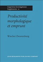 Productivité morphologique et emprunt - Zwanenburg, Wiecher