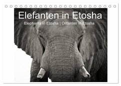 Elefanten in Etosha (Tischkalender 2024 DIN A5 quer), CALVENDO Monatskalender