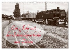 Ein Jahr mit der Schmalspurbahn aus Zittau (Wandkalender 2024 DIN A3 quer), CALVENDO Monatskalender - Valley, Joy