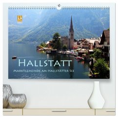 Hallstatt, Marktgemeinde am Hallstätter See (hochwertiger Premium Wandkalender 2024 DIN A2 quer), Kunstdruck in Hochglanz