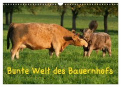 Bunte Welt des Bauernhofs (Wandkalender 2024 DIN A3 quer), CALVENDO Monatskalender
