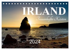 Irland - Traumhafte Küsten (Tischkalender 2024 DIN A5 quer), CALVENDO Monatskalender