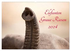 Elefanten - Graue Riesen (Wandkalender 2024 DIN A2 quer), CALVENDO Monatskalender