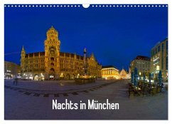 Nachts in München (Wandkalender 2024 DIN A3 quer), CALVENDO Monatskalender