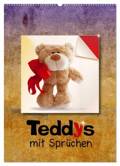Teddys mit Sprüchen (Wandkalender 2024 DIN A2 hoch), CALVENDO Monatskalender - Joy, Iboneby