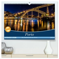 Porto - Die Handelsstadt am Douro (hochwertiger Premium Wandkalender 2024 DIN A2 quer), Kunstdruck in Hochglanz - Schikore, Martina