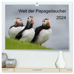 Welt der Papageitaucher (hochwertiger Premium Wandkalender 2024 DIN A2 quer), Kunstdruck in Hochglanz