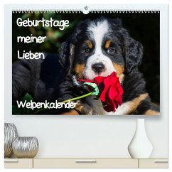 Geburtstage meiner Lieben - Welpenkalender (hochwertiger Premium Wandkalender 2024 DIN A2 quer), Kunstdruck in Hochglanz - Starick, Sigrid