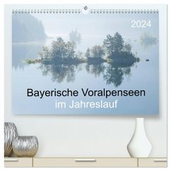 Bayerische Voralpenseen im Jahreslauf (hochwertiger Premium Wandkalender 2024 DIN A2 quer), Kunstdruck in Hochglanz