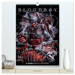 BLOODBOY/CREEPY ILLUSTRATION (hochwertiger Premium Wandkalender 2024 DIN A2 hoch), Kunstdruck in Hochglanz