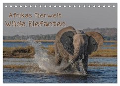 Afrikas Tierwelt - Wilde Elefanten (Tischkalender 2024 DIN A5 quer), CALVENDO Monatskalender