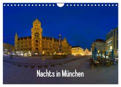 Nachts in München (Wandkalender 2024 DIN A4 quer), CALVENDO Monatskalender