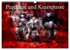 Perchten und Krampusse im Voralpenland (Wandkalender 2024 DIN A3 quer), CALVENDO Monatskalender