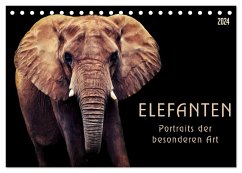 Elefanten - Portraits der besonderen Art (Tischkalender 2024 DIN A5 quer), CALVENDO Monatskalender