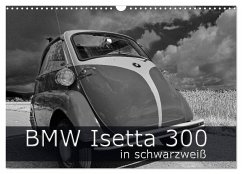 BMW Isetta 300 in schwarzweiß (Wandkalender 2024 DIN A3 quer), CALVENDO Monatskalender