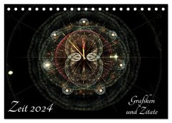 Zeit 2024 - Grafiken und Zitate (Tischkalender 2024 DIN A5 quer), CALVENDO Monatskalender