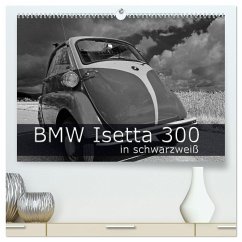 BMW Isetta 300 in schwarzweiß (hochwertiger Premium Wandkalender 2024 DIN A2 quer), Kunstdruck in Hochglanz