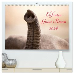 Elefanten - Graue Riesen (hochwertiger Premium Wandkalender 2024 DIN A2 quer), Kunstdruck in Hochglanz