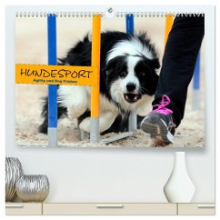 HUNDESPORT - Agility und Dog Frisbee (hochwertiger Premium Wandkalender 2024 DIN A2 quer), Kunstdruck in Hochglanz
