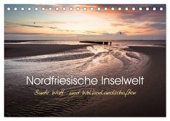 Nordfriesische Inselwelt - Bunte Watt- und Wolkenlandschaften (Tischkalender 2024 DIN A5 quer), CALVENDO Monatskalender