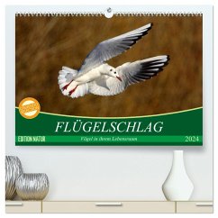 Flügelschlag - Vögel in ihrem natürlichen Lebensraum (hochwertiger Premium Wandkalender 2024 DIN A2 quer), Kunstdruck in Hochglanz