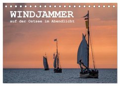 Windjammer auf der Ostsee im Abendlicht (Tischkalender 2024 DIN A5 quer), CALVENDO Monatskalender