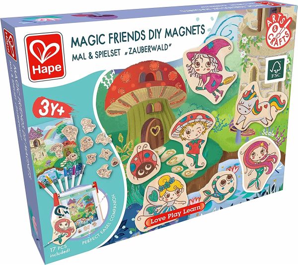 Hape E1077 - Magic Friends DIY Magnets, Mal & Spielset Zauberwald, 17-teilig, Love Play Learn Hape E1077 - Magic Friends DIY Magnets, Mal & Spielset Zauberwald, 17-teilig, Love Play Learn