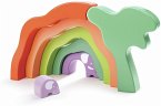 Hape E0489 - Stapelblöcke Elefanten-Safari, Stapelspiel, Holz, 7-teilig
