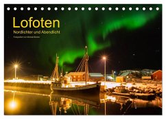 Lofoten - Nordlichter und Abendlicht (Tischkalender 2024 DIN A5 quer), CALVENDO Monatskalender