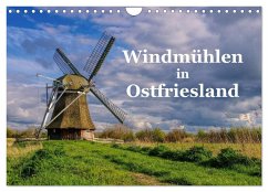 Windmühlen in Ostfriesland (Wandkalender 2024 DIN A4 quer), CALVENDO Monatskalender - LianeM