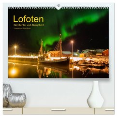Lofoten - Nordlichter und Abendlicht (hochwertiger Premium Wandkalender 2024 DIN A2 quer), Kunstdruck in Hochglanz